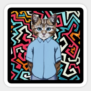 Funky Cool Cat Sticker